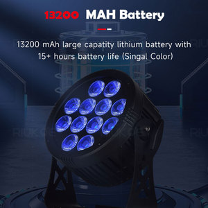 2023 Sân Khấu Mới Thiết bị chiếu sáng DJ không thấm nước phẳng có thể <span class=keywords><strong>Wifi</strong></span> DMX không dây rgbwap 6in1 ngoài trời IP65 12x18w pin LED mệnh ánh sáng - Product Image 4