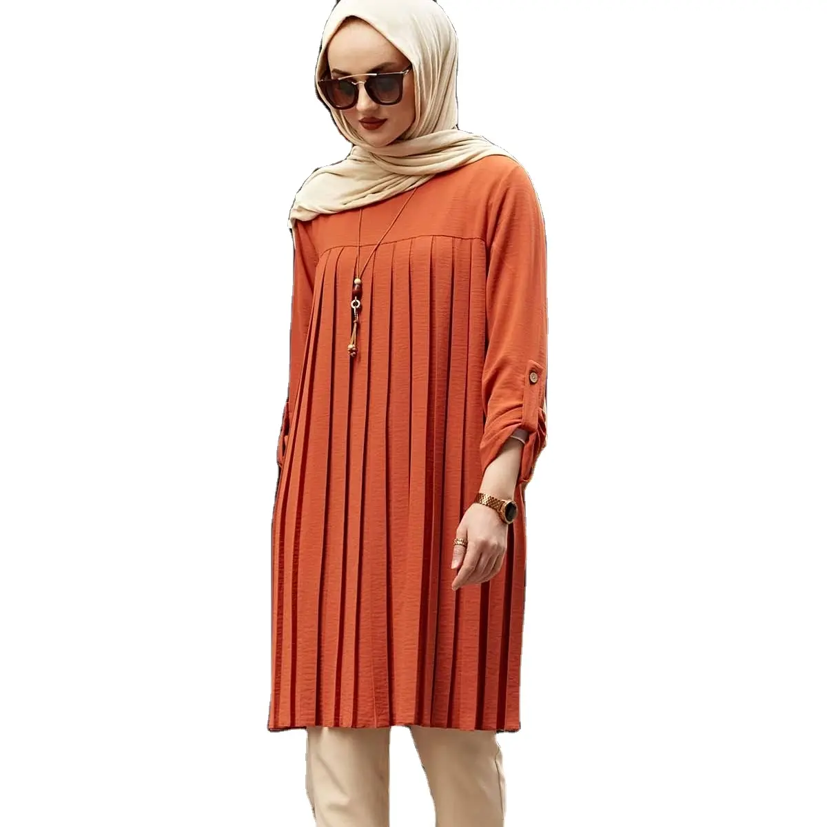 Top lunghi per abbigliamento donna musulmana poliestere Abaya adulti medio oriente 808 abbigliamento islamico all'ingrosso in stile Abaya turco 200