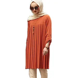 Long Tops for Muslim Woman Clothing Polyester Abaya Adults Middle East 808 Islamic Clothing Wholesale in Turkish Abaya Style 200