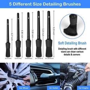 Kit de detailing automobile et de jardinage domestique en PP – Ensemble de brosses de nettoyage pour voiture avec brosse pour perceuse, tampons de polissage et éponges de nettoyage - Product Image 4