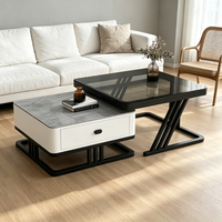 Nouvelle Table Basse 2026 en Pierre Frittée, Design Minimaliste et Luxueux, Carrée et Simple, Idéale pour Petits Appartements