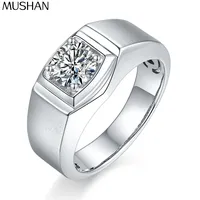 MuShan Designer-Schmuck 925 Sterling Silber Ring VVS Moissanit Geburtstagsring für Partner 18K Vergoldet MST Patent Schmuckstück