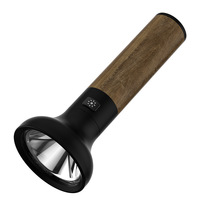 Lampe torche vintage en alliage d'aluminium à grain de bois LED, portable, puissante, lumineuse, étanche, pour le camping et les aventures
