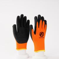 Gants de manutention d'entrepôt en mélange nylon-polyester avec paume en latex froissé renforcé, excellente adhérence humide/sèche, lavables en machine