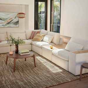 أريكة مقطعية قابلة للتعديل من QIFAN لغرفة المعيشة، أثاث فرنسي لجلسة عميقة، طقم أرائك مقطعية قابلة للتعديل بلون أبيض وتصميم عصري على الطراز الشمالي - Product Image 5