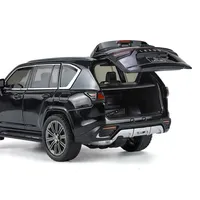 Modèle de SUV de luxe en alliage moulé sous pression à l'échelle 1/24 avec capot ouvrant, portes, coffre, toit ouvrant coulissant, lumières, son et fonction de recul