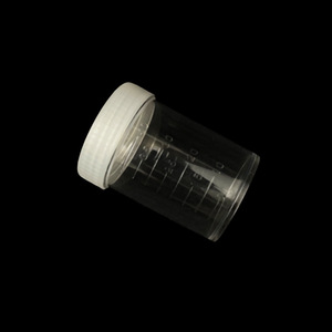Vaso de Orina Médico Desechable de Plástico Wei Hong de 40 ml, Transparente con Tapa Blanca, Contenedor para Muestras - Product Image 1