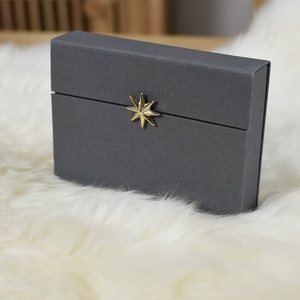 Custom Handmade Luxury Square Rigid <b>Box</b> Grey Magnetic Closure Gold Foil Star UV Coating Jewelry Watch Eyewear Packaging - Product Image 5