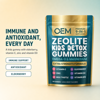 Gummies immunitaires quotidiennes pour enfants sous marque privée avec baies d'églantier, vitamine C, zinc, D3, zéolite – 60 unités, supplément aux baies mélangées
