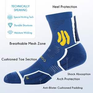 Chaussettes de course Coolmax avec logo personnalisé, chaussettes de course athlétiques rembourrées en tissu éponge, chaussettes de course de performance à <span class=keywords><strong>compression</strong></span> - Product Image 2