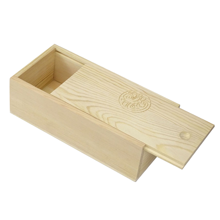 Прямоугольная деревянная сосновая коробка для хранения, верхняя раздвижная крышка, выдвижная деревянная коробка с раздвижной крышкой для подарка