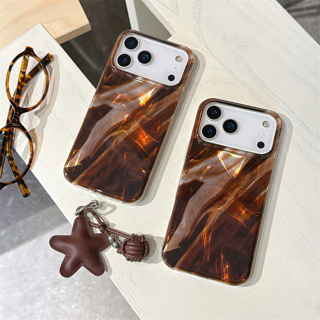 IMD Double-layer Brown Dyed Phone case Suitable for iPhone 17 16 Pro Ma Wear-resistant and Environmentally Friendly Design
