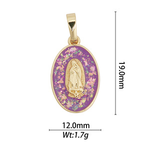 Octagon Cut Copper Plated Pendant 18k Gold Finish 24x18mm For Necklace Making Jewelry Findings - Product Image 2