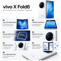 vivo X Fold6 Nouveau Smartphone Pliable 5G 2026 Dimensity 9500 Batterie 7000mAh Écran LTPO Caméra ZEISS IPX8 Téléphone Mobile Professionnel IA