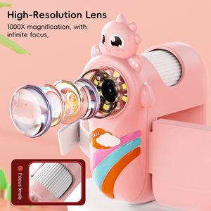 Prix de liquidation Nouvelle arrivée Microscope de poche pour enfants en rose/violet, jouet d'expérimentation scientifique mignon - Product Image 4