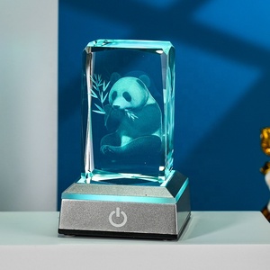 K9 pha lê Quà Tặng 3D laser Khắc Tinh thể thủy tinh <span class=keywords><strong>Cube</strong></span> <span class=keywords><strong>Panda</strong></span> với LED cơ sở ánh sáng - Product Image 4