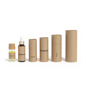 Luxury Custom Round Kraft Paper Packaging Tube, White Cylinder Gift <b>Box</b> For Cosmetic Container, Perfume And Essential Oil Vials - Product Image 6