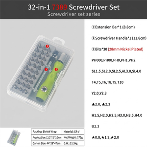 Juego de Destornilladores Portátiles Multifuncionales de Grado Industrial de <span class=keywords><strong>32</strong></span> Piezas con Puntas para Tuercas en Estuche de Plástico para Reparaciones Domésticas - Product Image 6