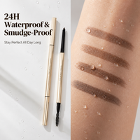 Crayon à sourcils double embout avec pointe de précision pour des traits naturels et pinceau de mélange doux pour un fini naturel, qui définit et remplit