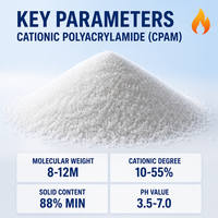 Produit chimique de drainage et d'aide à la rétention pour la fabrication du papier à base de polyacrylamide cationique