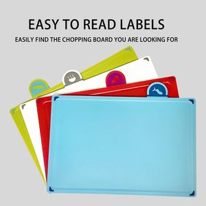 4-in-1 Classification PP Eco-Friendly Kitchen Cutting Board Set <b>Storage</b> Stand Dishwasher Safe Rectangle Shape Customized - Product Image 6