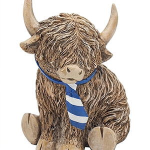 Figura de Vaca Highland Pintada a Mano, Estatua de Animal de Resina, Escultura de Toro Escocés, Decoración para el Hogar, para Sala de Estar - Product Image 1