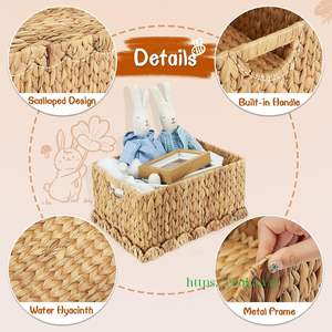 Panier de rangement en rotin écologique avec couvercle, design multifonctionnel pour la décoration intérieure, les chambres d'enfants et de bébés – Vente chaude au Vietnam - Product Image 3