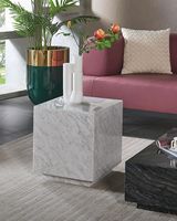 Table basse moderne avec veines grises, marbre blanc,