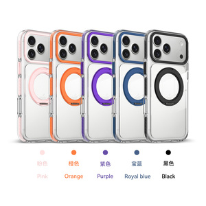 Coque de téléphone magnétique antichoc avec cadre d'objectif métallique et support rotatif <span class=keywords><strong>pour</strong></span> iPhone 17 18 Pro Max, emballage personnalisé avec logo - Product Image 1
