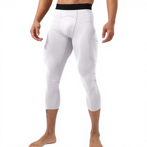 Nouveau Legging Capri Tendance pour Homme, Uni, à Taille Élastique Ajustable, Longueur Mollet, Séchage Rapide, pour l'Entraînement - Product Image 1