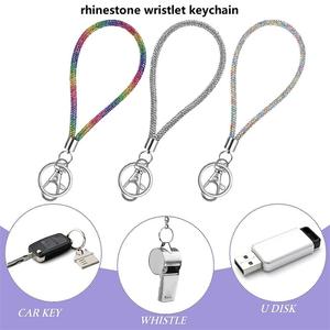 Porte-clés bracelet en strass brillant, cordon de poignet pour femmes, porte-clés en diamant brillant, porte-clés pour clés de voiture, porte-clés pour portefeuille - Product Image 4
