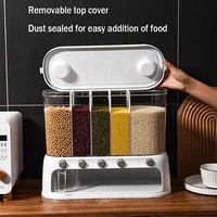 Conteneur distributeur de céréales Boîte de conservation des aliments à 5 compartiments Multi-fonction Séparée en plastique 2023 Carton plastique supérieur Multifonction