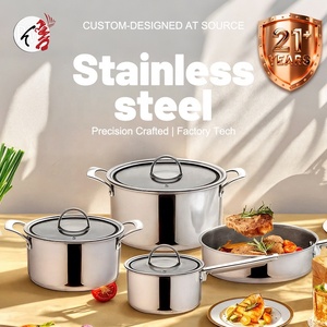 Bộ nồi chảo đa năng bằng thép không gỉ, có khả năng tùy chỉnh, gồm nồi súp/nồi hầm/chảo rán, bộ dụng cụ nấu ăn ba lớp - Product Image 6