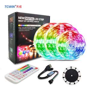 Tcwin Tira de <span class=keywords><strong>LED</strong></span> BT USB 5V Impermeable IP65 <span class=keywords><strong>WIFI</strong></span> Direccionable Inteligente Tuya Flexible 60leds Tira de Luz con Control de Música - Product Image 2