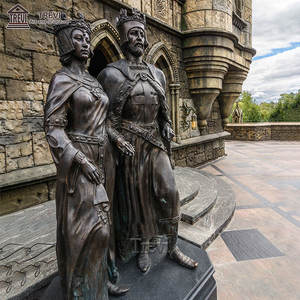 Grandes sculptures de jardin en métal coulé grandeur nature de haute qualité Statue de roi et de reine en bronze - Product Image 2