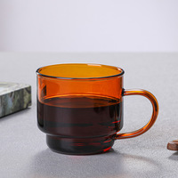 Tasse à café en verre personnalisable avec logo imprimable, design moderne et minimaliste, idéale pour le petit-déjeuner, le café et le thé – Vente en gros fabricant