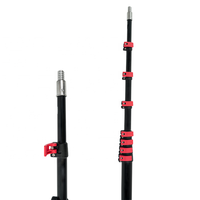 Perche de nettoyage télescopique extra longue, tige en aluminium multi-sections pour les tâches à haute portée, poignée antidérapante et embout métallique