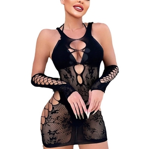 Vrouwen Sexy Bodystocking 2 Stuks Set Visnetten Bodysuit Uitgehold Jumpsuit Panty Mesh Transparante Lingeries - Product Image 5