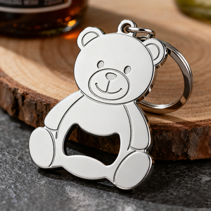 Tùy Chỉnh Khắc Đánh Bóng Kim Loại Quyến Rũ Động Vật <span class=keywords><strong>Keychain</strong></span> Phim Hoạt Hình Phong Cách An Toàn Tròn Góc Mở Chai <span class=keywords><strong>Keychain</strong></span> Cho Bia - Product Image 1