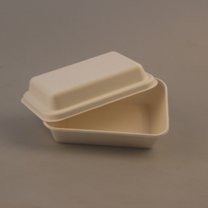 Anpassbare 400ml biologisch abbaubare weiße Einweg-Zuckerrohr pulpe zum Mitnehmen Box Besteckset zum Mittagessen - Product Image 1