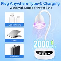 Lampe à ongles portable sans fil en plastique de haute qualité pour séchage rapide du gel, rechargeable USB, avec capteur automatique et col de cygne 4