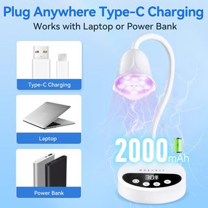 Lámpara de Uñas Portátil Inalámbrica de Plástico de Alta Calidad para Curado Rápido, Secador de Uñas Recargable USB con Cuello de Ganso y Sensor Automático 4 - Product Image 6