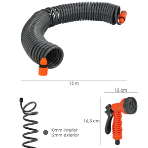 Tubo Espandibile a Spirale Autoavvolgente da 15 Metri con Pistola e Connettori - Product Image 2