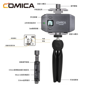 Comica CVM-WS50 H Chuyên Nghiệp Lavalier Hệ Thống Không Dây 6-Kênh Điện Thoại Thông Minh Kẹp Mic Với Linh Hoạt Kết Hợp Bình Thường Grip - Product Image 3