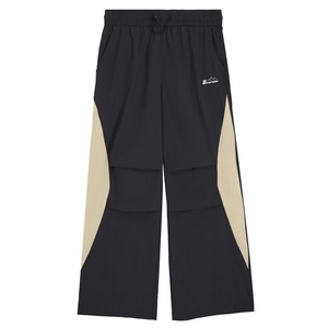 Pantalones anchos de mezcla de algodón de peso pesado con bloques de color, estilo casual y tela ultracómoda. - Product Image 1