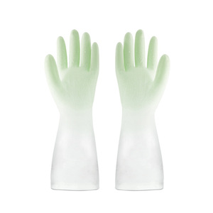 Kitchen Rubber Latex Gloves 30cm Waterproof Two-Tone For Dishwashing And Housework - Product Image 5