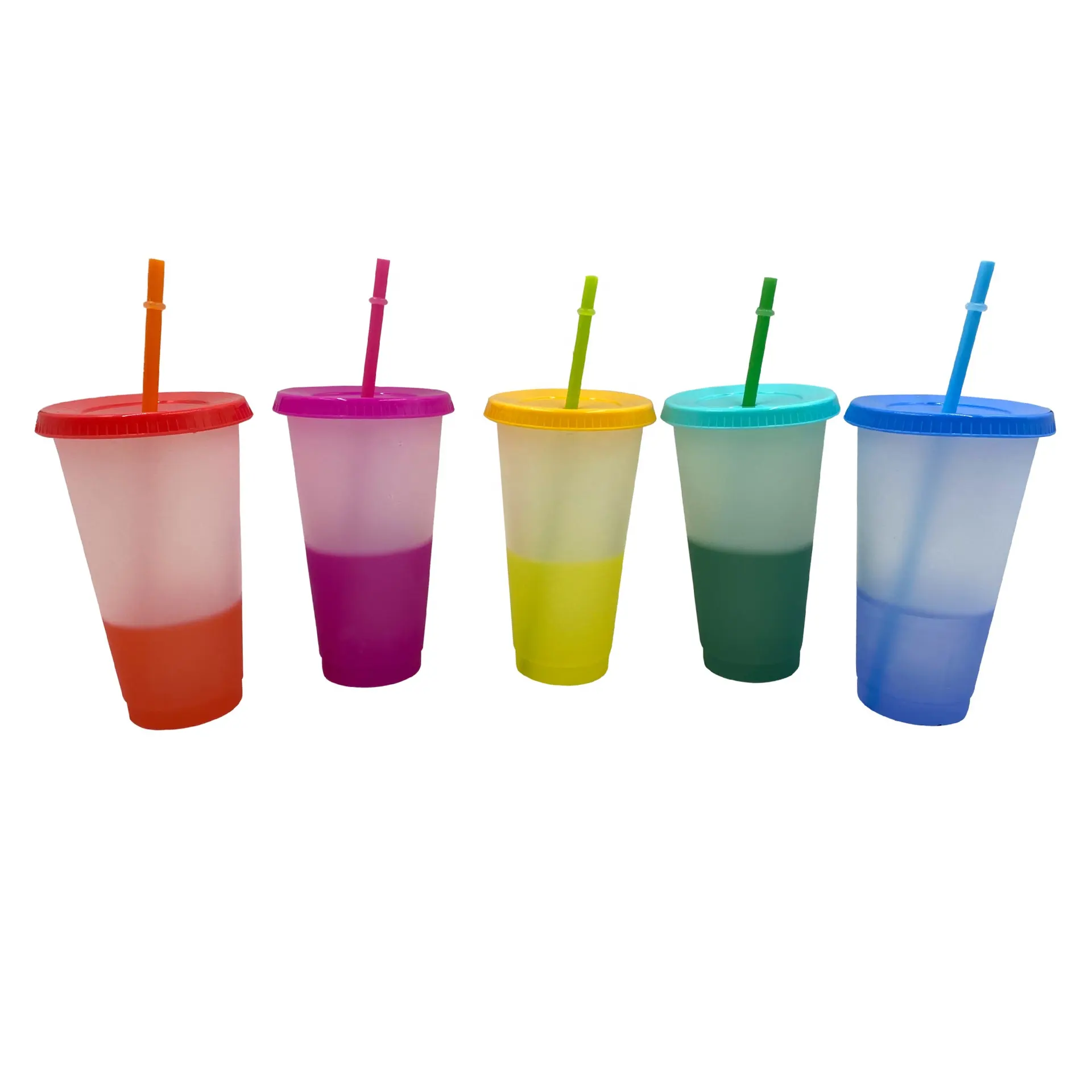 Colour Changing Cups Travel Mugs, 24oz Tumblers with Lids Straws for Kids Adults Reusable Party Drinking Cups Iced Coffee Cup