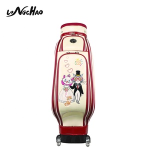 Stylish custom logo leather <span class=keywords><strong>golf</strong></span> bag 5 divider for women with wheel - Product Image 2