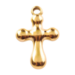 Pendentif croix en acier inoxydable 304 plaqué sous vide, apprêts pour bijoux DIY, couleurs argent, or, arc-en-ciel - Product Image 5