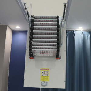Échelle de grenier électrique combinée en alliage titane-magnésium, escabeau télescopique pliable, design minimaliste européen avec moteur - Product Image 5